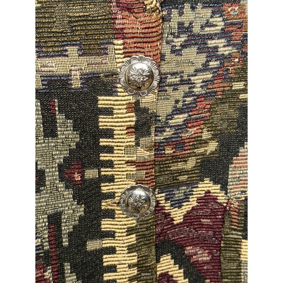 VTG Sunbelt 1980s Tapestry Jacket Women's XL Southwestern Tribal Aztec Boho - Picture 3 of 13